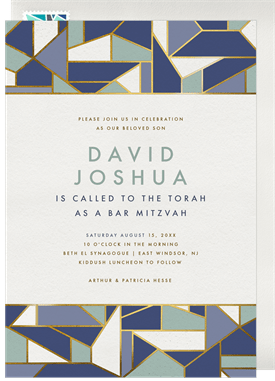 'Gilded Geo' Bar Mitzvah Invitation