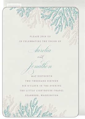 'Colorful Coral' Wedding Invitation