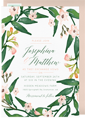 'Floral Wreath' Wedding Invitation