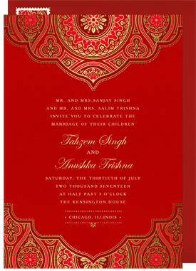 'Indian Inspired' Wedding Invitation