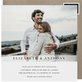 'Sheer Neutrals' Anniversary Party Invitation