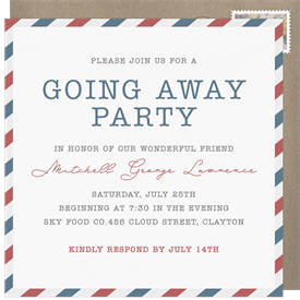 'Bonne Journée' Going Away Party Invitation