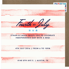 'Distressed Stripes' Fourth of July Invitation