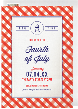 'Backyard BBQ' Fourth of July Invitation