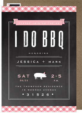 'Gingham BBQ' Party Invitation