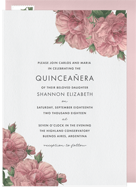 'La Perla Roses' Quinceañera Invitation