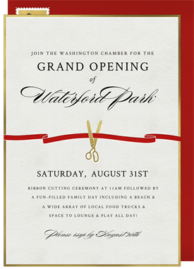 'Ribbon Cutting' Grand opening Invitation