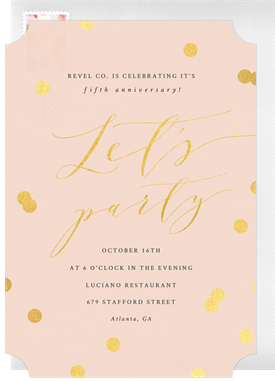 'Posh Confetti' Business Invitation