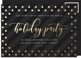 'Golden Dots' Business Holiday Party Invitation