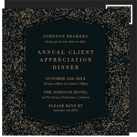 'Speckled Bokeh' Dinner Invitation