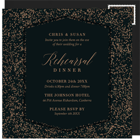 'Speckled Bokeh' Rehearsal Dinner Invitation